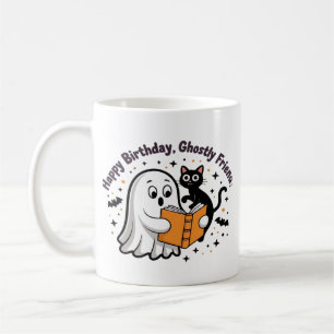 Happy Birthday Ghost Cat PNG - Spooky Cute Classic Coffee Mug