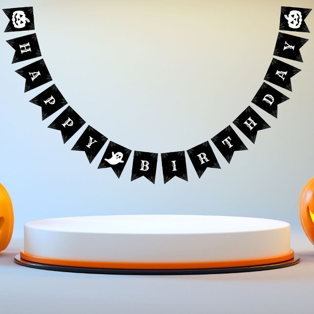 Happy Birthday Ghost-Pumpkin Halloween Bunting (Creator Uploaded)