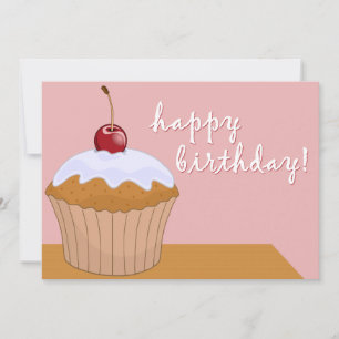 happy birthday : giant cupcake : invitation