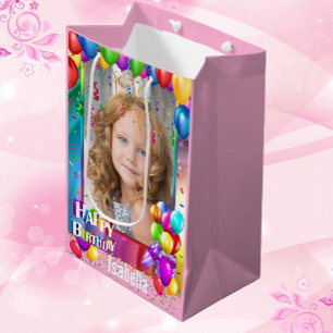 Happy Birthday Gift Bag Add Girl's Name
