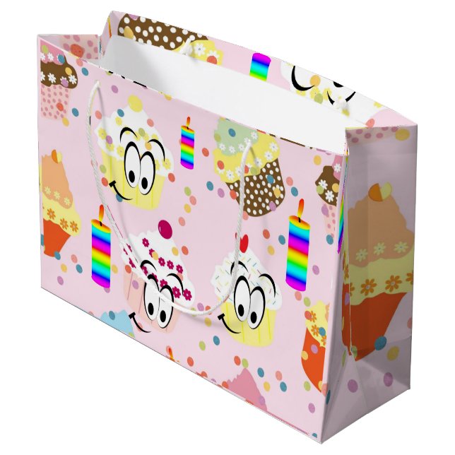 Happy Birthday Gift Bag Cupcake (Back Angled)