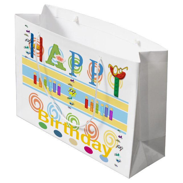 Happy Birthday Gift Bag EyeGlasses (Back Angled)