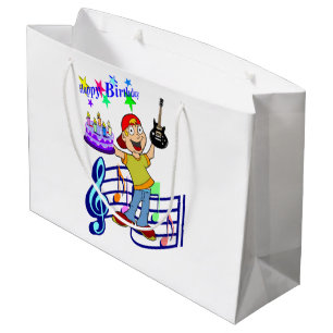Happy Birthday Gift Bag Musician Guitar