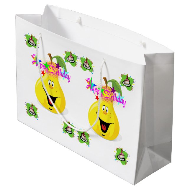 Happy Birthday Gift Bag Pear (Back Angled)