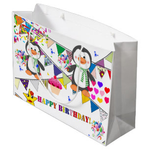 Happy Birthday Gift Bag Penguin