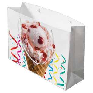 Happy Birthday Gift Bag Strawberry Ice Cream