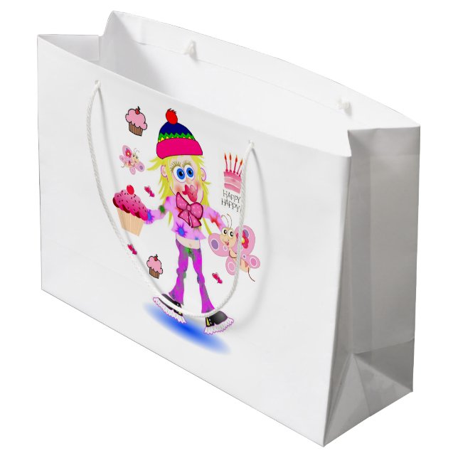 Happy Birthday Gift Bag Wacky Girl (Back Angled)