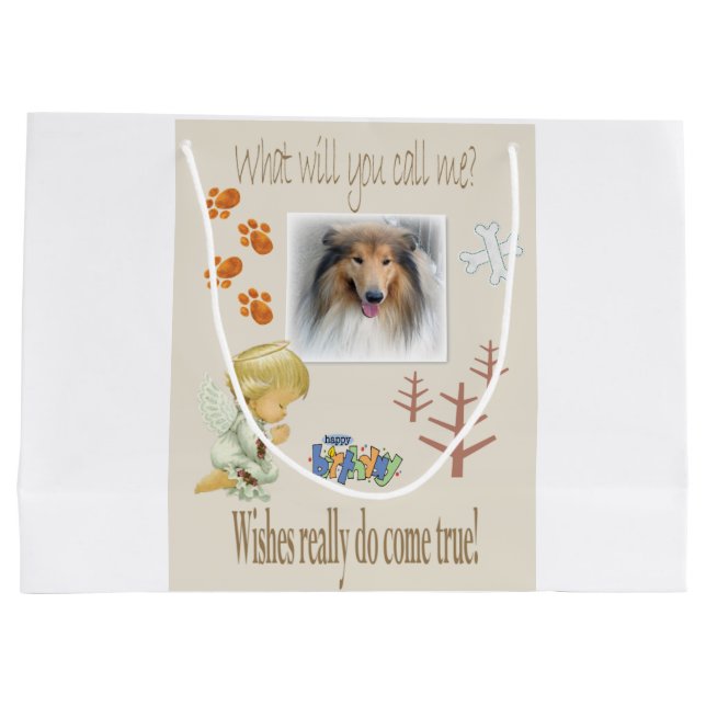 Happy Birthday Gift Bag Wishing for a Dog (Back)