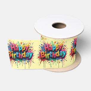 Happy Birthday Gift Bow Satin Ribbon