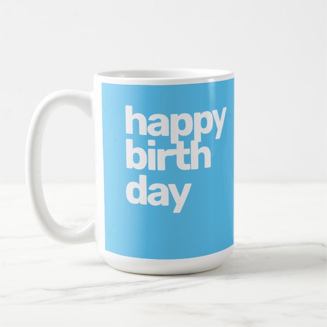 happy Birthday gift cup mug minimal simple modern  (Left)