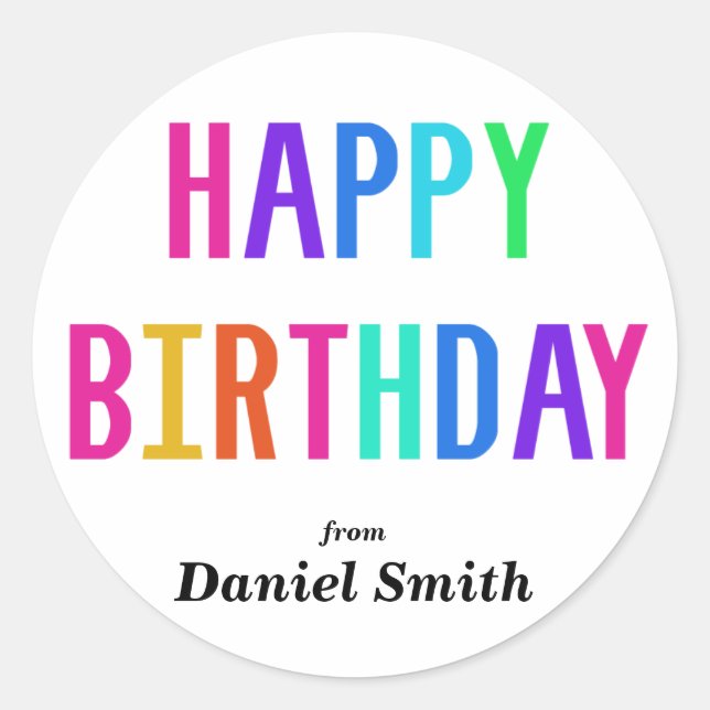 Happy Birthday  Gift Customisable Sticker (Front)