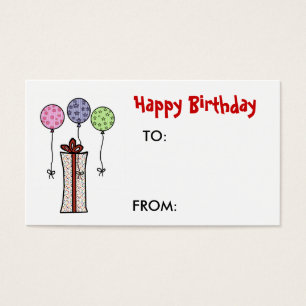 Happy Birthday, Gift tag