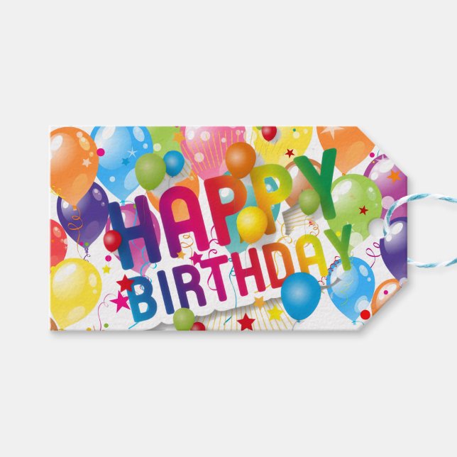 Happy Birthday Gift Tag  (Happy Birthday Rainbow Style Gift Tag!)