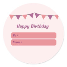Happy Birthday Gift Tag Sticker