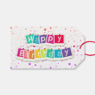 Happy birthday gift tags
