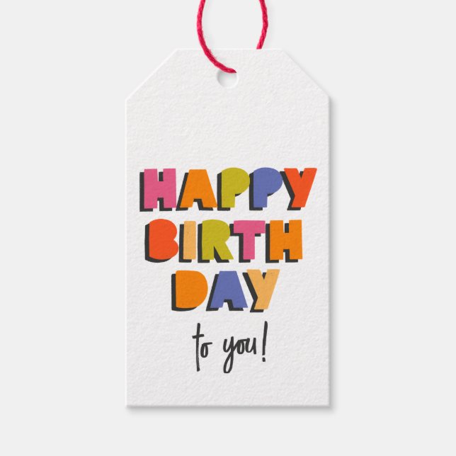 Happy Birthday Gift Tags (Front)