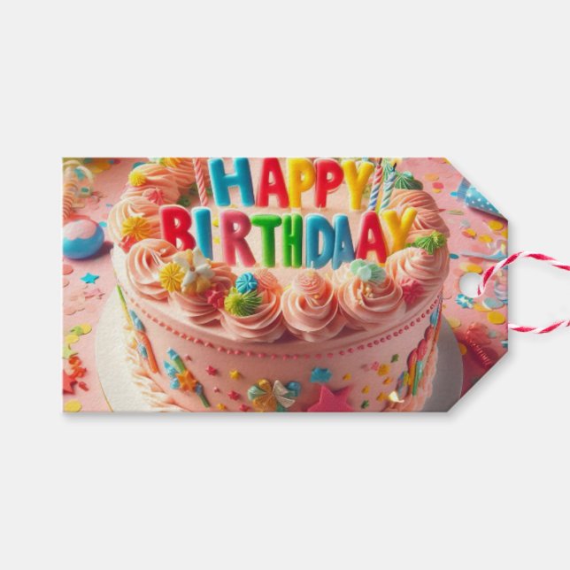 happy birthday gift tags (Front (Horizontal))