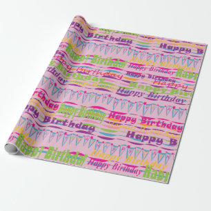 Happy Birthday Gift Wrap for girls