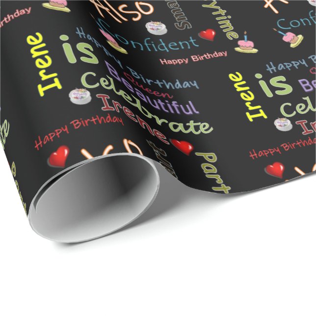 Happy Birthday Gift Wrapping Paper Irene (Roll Corner)