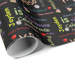 Happy Birthday Gift Wrapping Paper Jayden