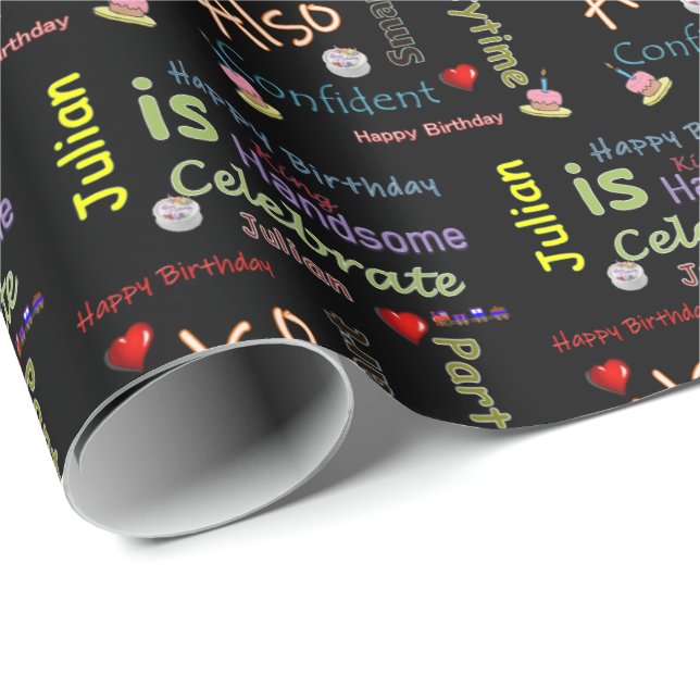Happy Birthday Gift Wrapping Paper Julian (Roll Corner)