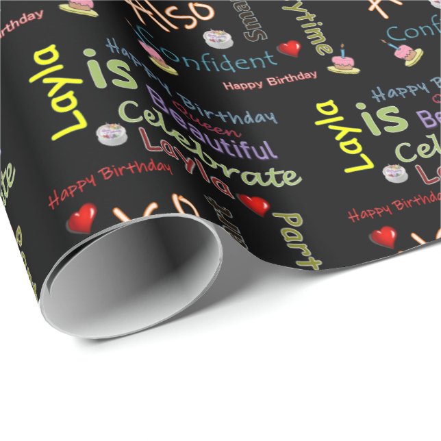 Happy Birthday Gift Wrapping Paper Layla (Roll Corner)