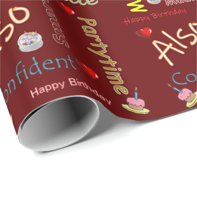 Happy Birthday Gift Wrapping Paper Madison (Roll Corner)