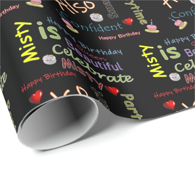Happy Birthday Gift Wrapping Paper Misty (Roll Corner)