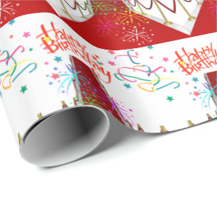 Happy Birthday Gift Wrapping Paper Red Carpet