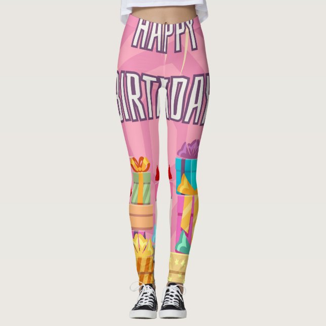 Happy Birthday Gifts Leggings (Front)