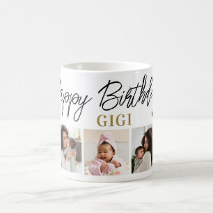 Happy Birthday Gigi 5 Photo Collage Keepsake  Coffee Mug