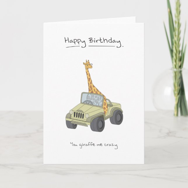 Happy Birthday - Giraffe Card (Front)