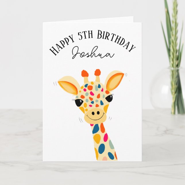 happy birthday Giraffe Card (Front)
