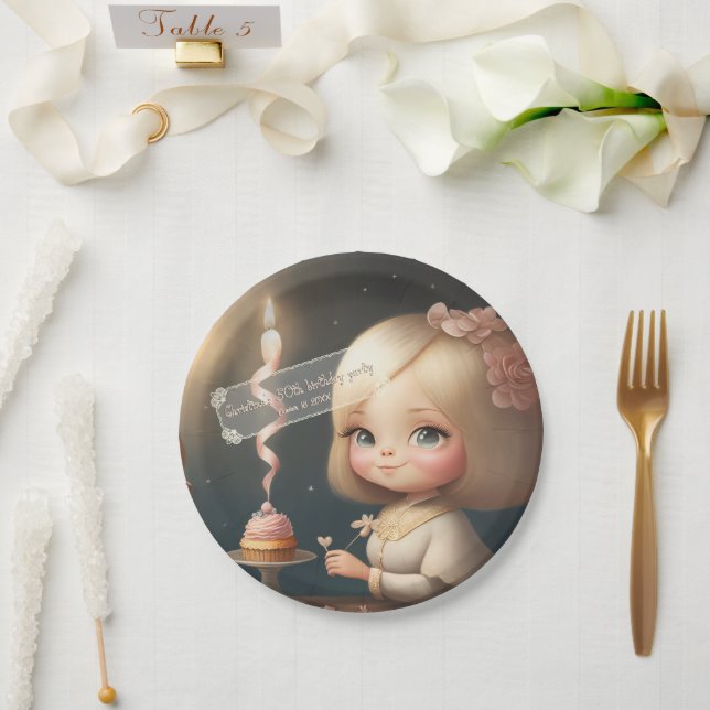 Happy Birthday Girl 01 Paper Plate (Wedding)