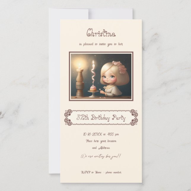 Happy Birthday Girl 01 Save The Date (Front)