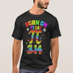 Happy Birthday Girl Boy Math Geek Pi Day Kids 3 T-Shirt