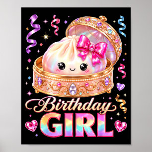 Happy birthday girl kawaii dumpling anime birthday poster
