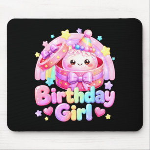Happy Birthday Girl Kawaii Dumpling Rainbow Mouse Mat