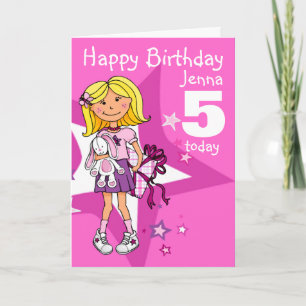 Happy Birthday Girl personalise age card
