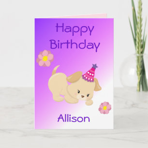 Happy Birthday Girl Puppy theme Card