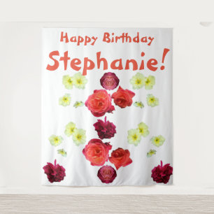 Happy Birthday girl stephanie female lady Tapestry