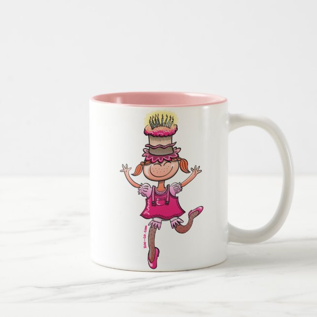 Happy Birthday Girl Two-Tone Coffee Mug (Right)