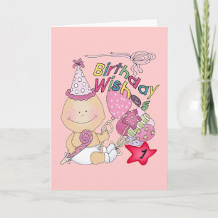 Happy Birthday Girl wishes 1 Year Old Card