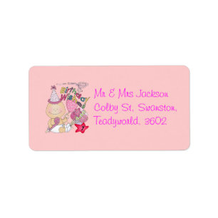 Happy Birthday Girl wishes 1 Year Old Label