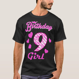 Happy Birthday  Girls 9th Party 9 Years Old Bday T-Shirt