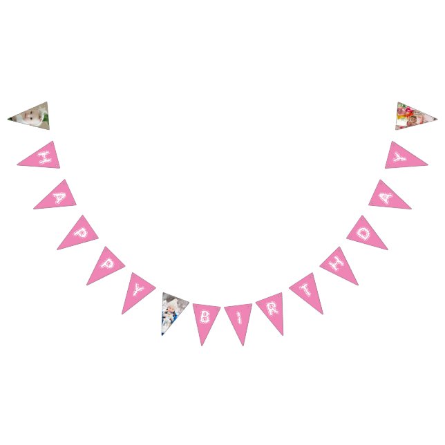 Happy Birthday Girly Pink Daughter Photo Bunting (All)