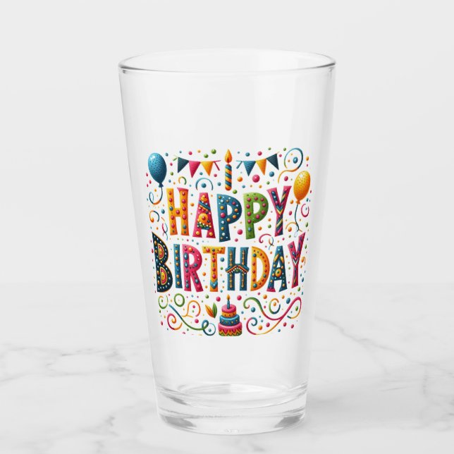 Happy Birthday Glass (Front)