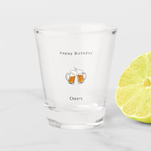 Happy Birthday glass, Cheers beer Shot Glass