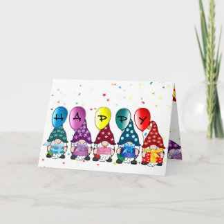 Happy Birthday Gnomes Card