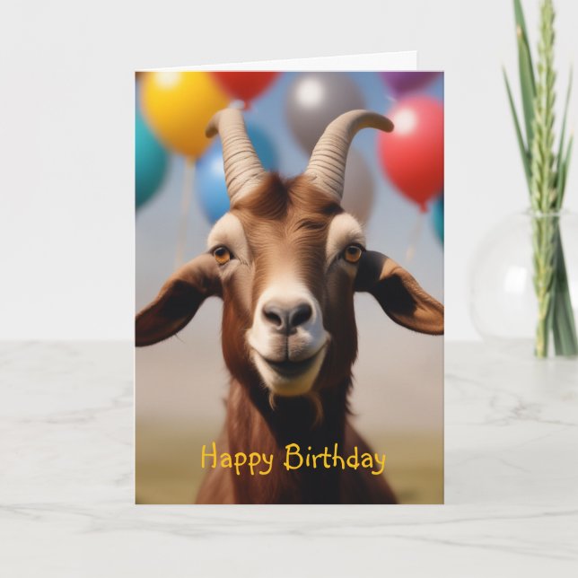 Happy Birthday Goat Card (Front)